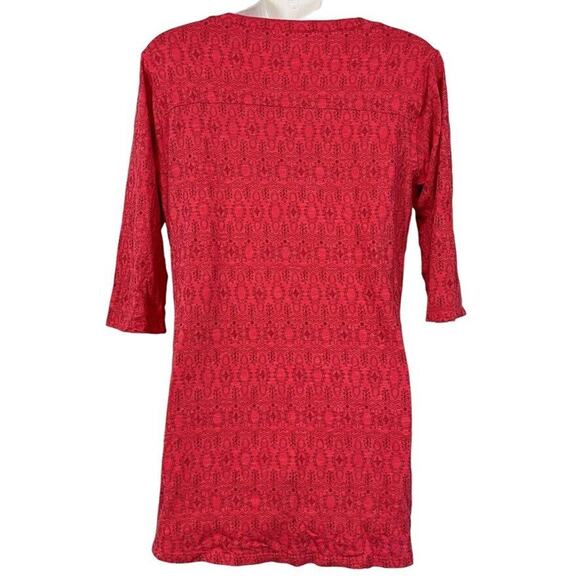 Toad & Co Womens Organic Cotton Stretch Knit Print Pockets Top Shirt sz S - Picture 3 of 16